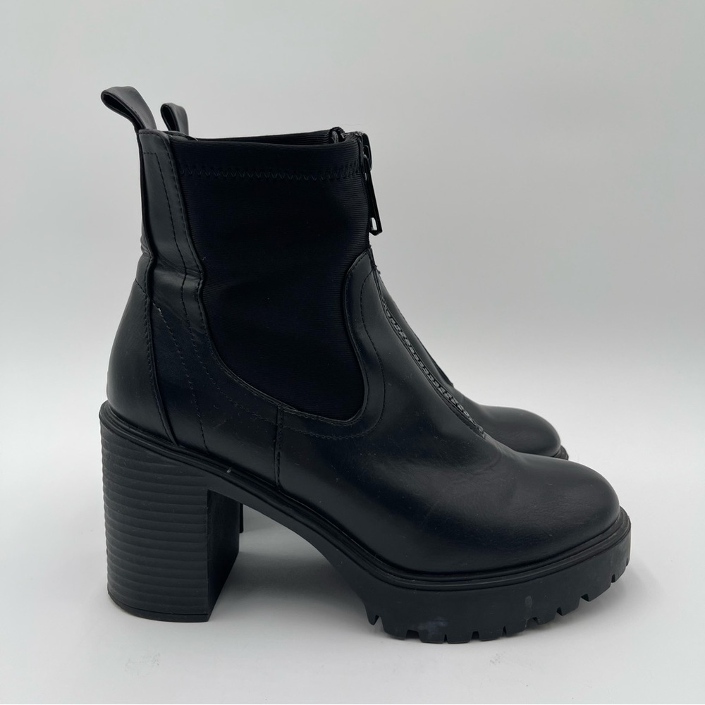 MADDEN GIRL Truffle Lug Chelsea Black Ankle Boots Women’s Sz 7 Chunky Y2K - Picture 5 of 14